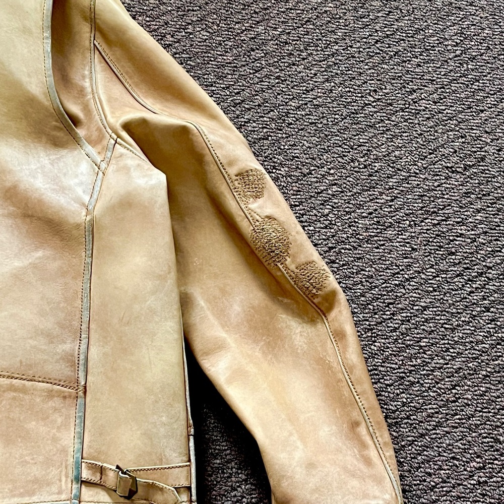 🔴SOLD🔴 Vintage distressed leather Polo Ralph Lauren repro A-1 flight jacket - Picture 11 of 15